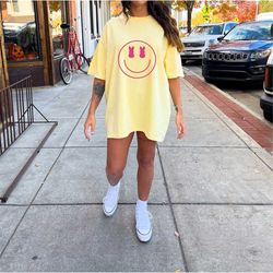 easter peeps face shirt, cute easter shirt, easter tee, easter bunny, easter eggs, easter happy face shirt