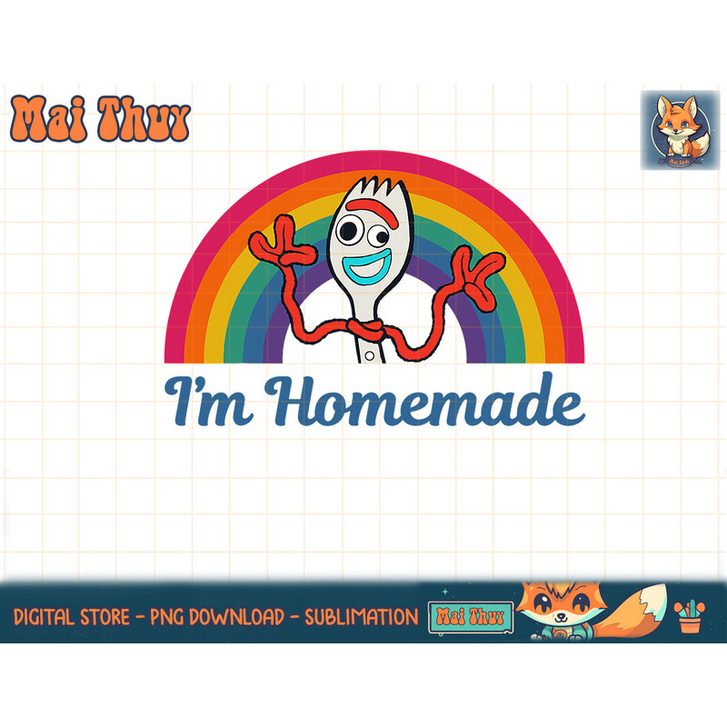 Disney Pixar Toy Story Forky I m Homemade Rainbow T-Shirt copy.jpg