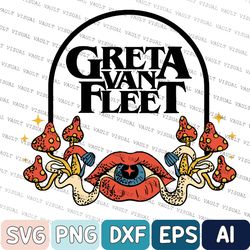 Groovy Greta Van Fleet Floral Svg, Tour 2023 Svg, Retro Greta Van Fleet Svg