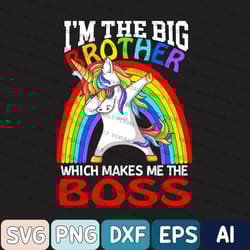 unicorn svg, i'm the big brother which makes me the boos svg