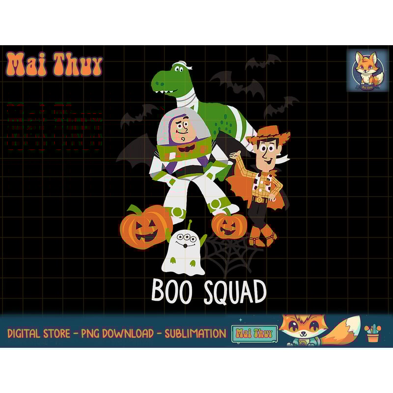 Disney Pixar Toy Story Halloween Boo Squad Cartoon Sketch T-Shirt copy.jpg