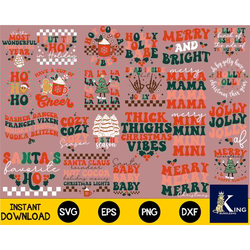 90+ file Christmast Retro SVG.jpg