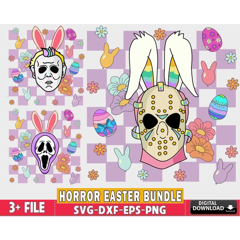 Funny Easter svg, Cute Horror svg, Horror Easter svg.jpg