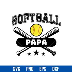 softball papa svg, father's day svg, png dxf eps digital file