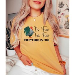 comfort colors it's fine i'm fine everything is fine shirt, cute chicken tee, sarcasm shirt, funny chicken tee, gift for