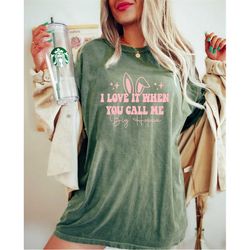 Comfort Colors I Love It When You Call Me Big Hoppa Shirt, Funny Easter Shirt, Cute Easter Shirt For Woman, Easter Famil