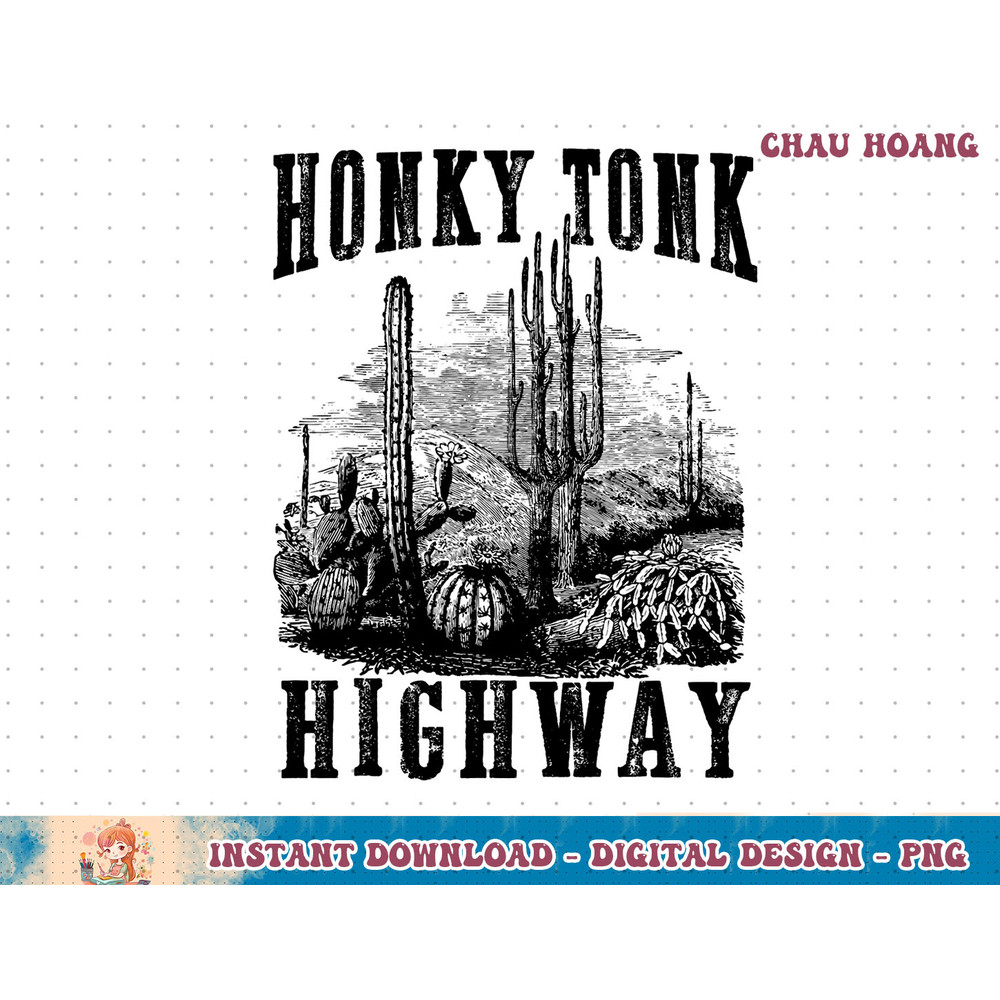 Vintage Honky Tonk Highway Southern Western Rodeo Cowgirl T-Shirt copy.jpg