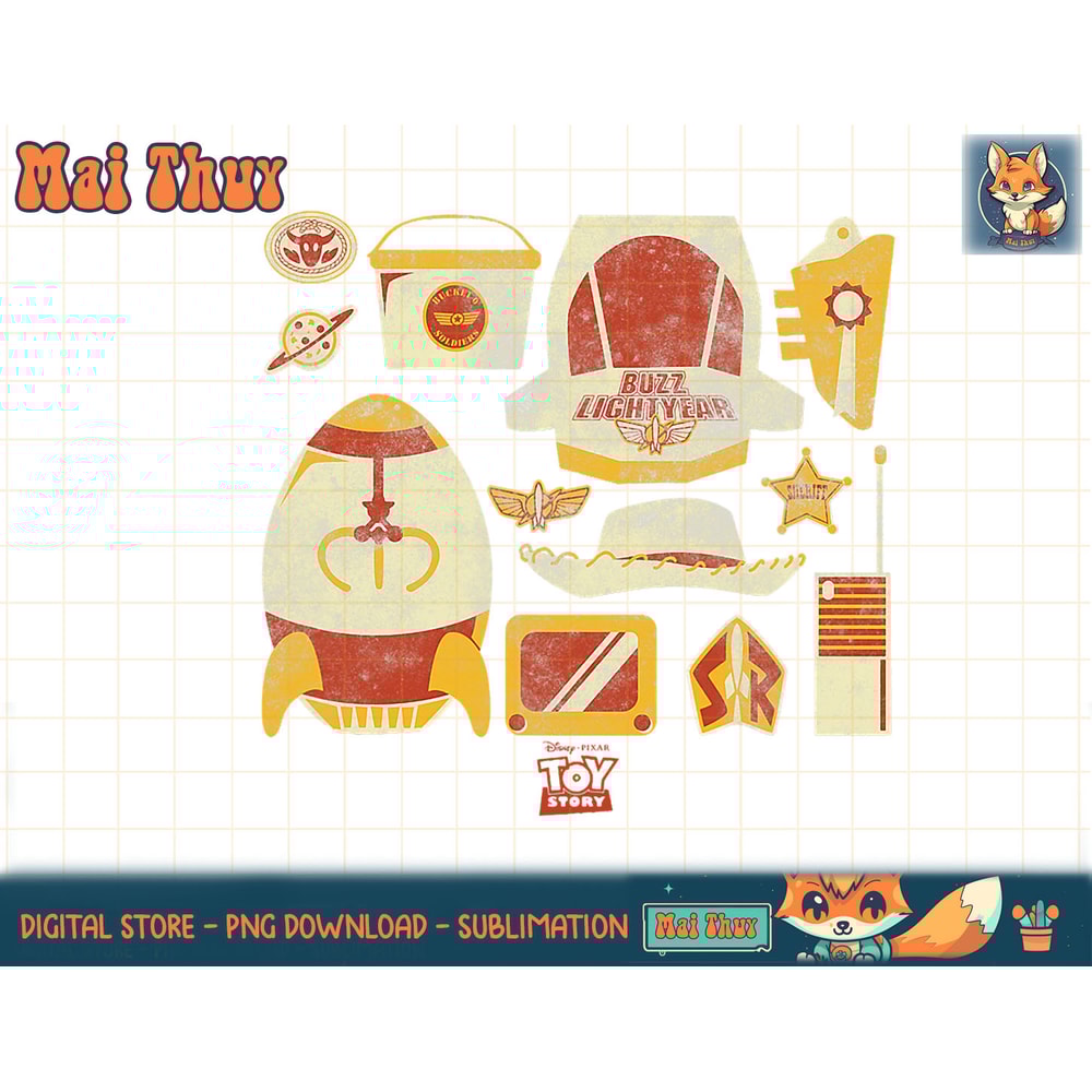 Disney Pixar Toy Story Summer Gear Icons T-Shirt copy.jpg