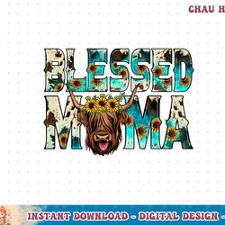 western cowhide turquoise scottish highland hairy cow lover sweatshirt copy png