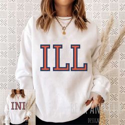 illinois sweatshirt, matching illini crewnecks, vintage illini crewneck, university of illinois sweatshirt, uofi block s