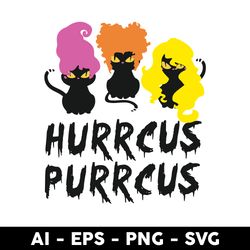 black cat hurrcus purrcus svg, black cat svg, cat svg, hurrcus purrcus svg - digtal file