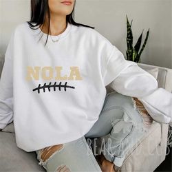 vintage new orleans football crewneck sweatshirt, distressed nola sweatshirt, new orleans fan crewneck shirt, nola gift,