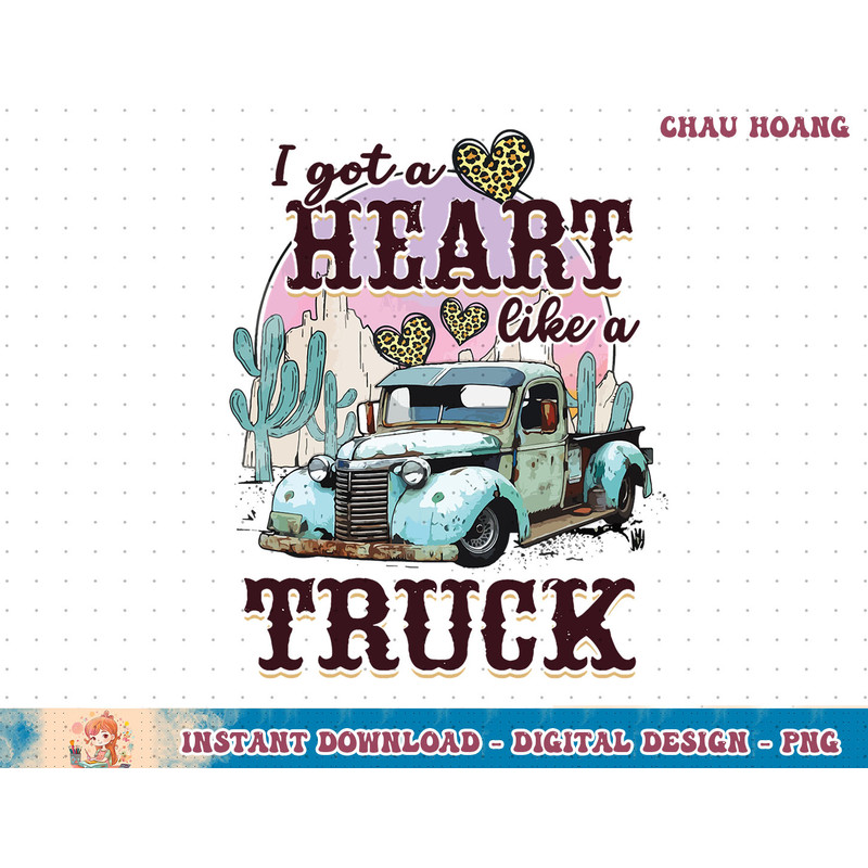 Western Sunset Cowgirl I Got A Heart Like A Truck Sweatshirt copy.jpg