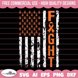 leukemia cancer fight usa flag svg, cancer ribbon svg,   leukemia cancer awareness svg,  orange ribbon svg, svg cut fi