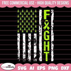 lymphoma cancer fight usa flag svg, cancer ribbon svg,   lymphoma cancer awareness svg,  lime green ribbon svg, svg c
