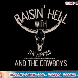 womens hippies and cowboys western cowhide cowgirls v-neck t-shirt copy png