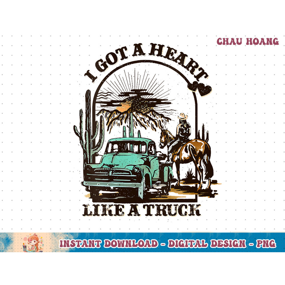 Womens I Got A Heart Like A Truck Western Country Music Cowboy V-Neck T-Shirt copy.jpg