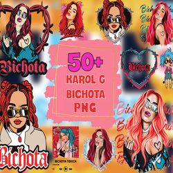 karol g with red hair bunlde png, singer png, bichota png, la bichota png, karol g red hair digital download