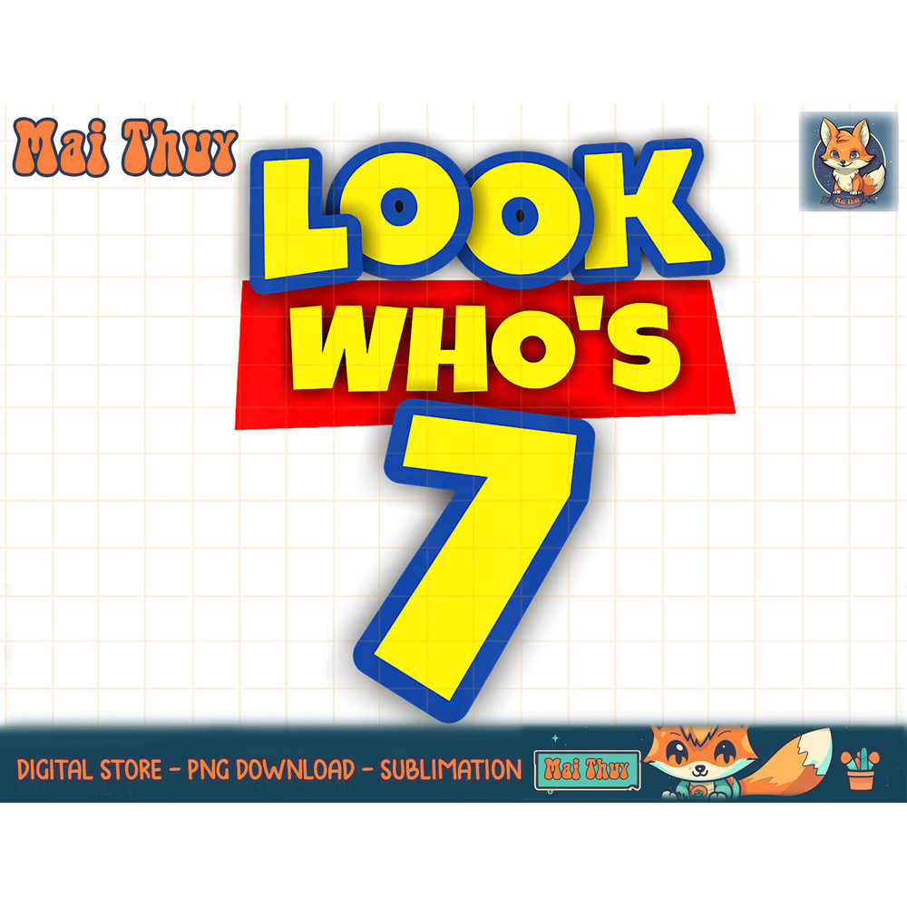 Kids 7 Year Old Birthday Party Toy Theme Boys Girls Look Who s 7 T-Shirt copy.jpg