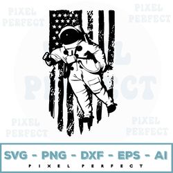 usa flag astronaut svg, galaxy svg, space svg, spaceman svg, astronaut clipart, svg, vector, instant download