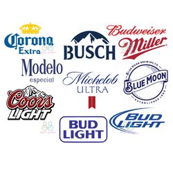 beer logos bundle svg, beer logo svg, corona extra svg, bud light svg, file cut digital download