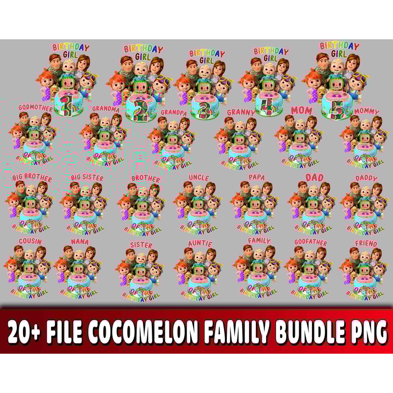 20+ file Cocomelon family bundle PNG.jpg