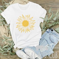 sunflower shirt, graphic floral tee t-shirt, flower shirt, garden shirt, womens fall shirt, sunflower tshirt, sunflower
