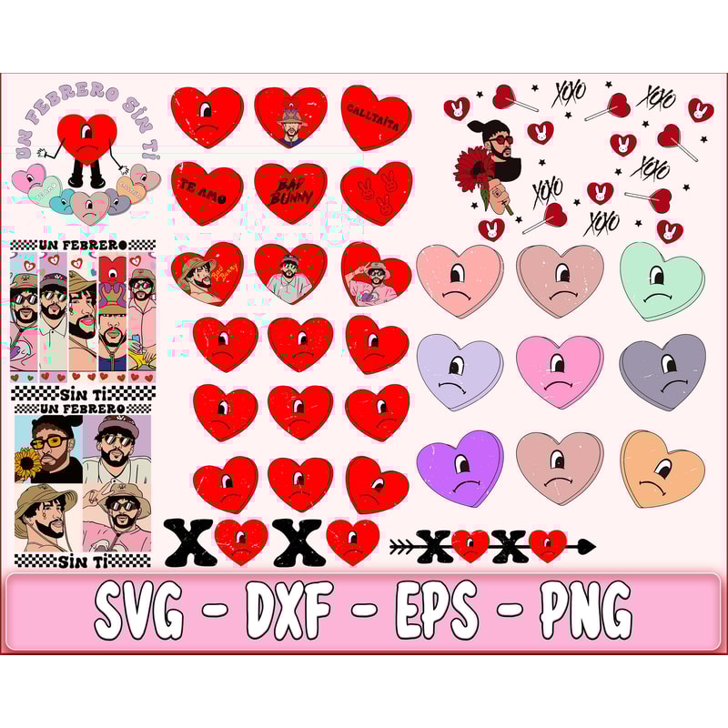 300+ file Bad Bunny valentine bundle SVG , Bad Bunny valentine 2 kingbundlesvg (1).jpg