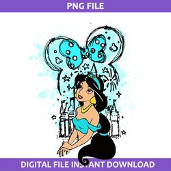 jasmine minnie bow ears png, jasmine princess png, minnie mouse png, disney png digital file