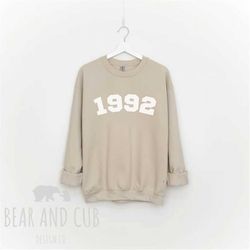 1989 birthday sweatshirt gift, custom year birthday sweatshirt, birthday sweatshirt, 1989 birth year number shirt, birth