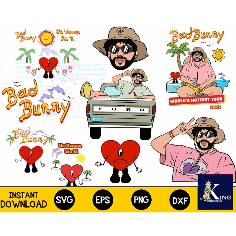 Bad Bunny SVG Mega Bundle svg eps png, for Cricut, Silhouette, digital, file cut.jpg
