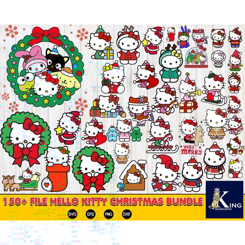 150+ file hello kitty christmas bundle .jpg