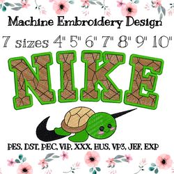 Nike Embroidery design cute turtle