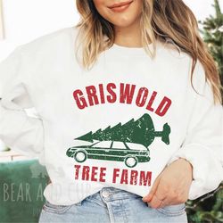 griswold christmas sweatshirt, griswold tree farm crewneck, distressed christmas vacation sweatshirt, christmas family c