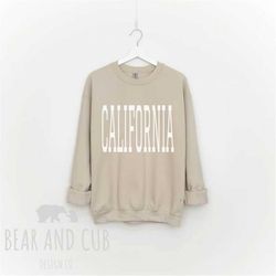 oversized california sweatshirt, throwback california crewneck sweatshirt, california gift, california shirt, cali crewn