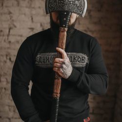 double axe berserker, viking battle axe, viking axe, handforged axe, ragnar axe, berserker axe