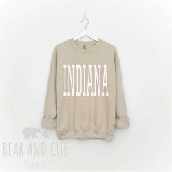 oversized indiana sweatshirt, throwback indiana crewneck sweatshirt, indiana gift, indianapolis shirt, indiana crewneck,