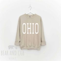 oversized ohio sweatshirt, throwback ohio crewneck sweatshirt, ohio shirt, ohio gift, college student gift, columbus shi