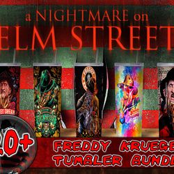 nightmare tumbler bundle, horror movie killer 20 oz skinny tumbler templates, digital download