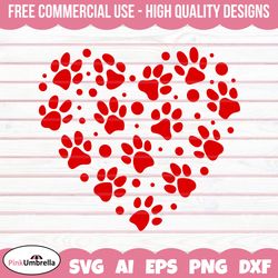 heart paw print dog svg, dog lover svg, dog svg, dog mama svg, fur mom svg, svg files for cricut, fur mama svg, dog mom