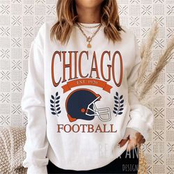 vintage chicago football sweatshirt, chicago football crewneck, retro football shirt, men's and women's sweatshirt, thro
