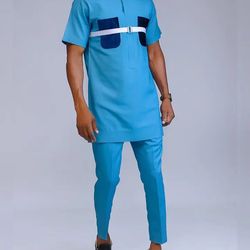 african men clothing, 2pics men sets, cotton fabric, different sizes and colors, men wesrs, all occassion, wedding suit