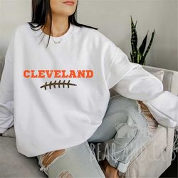 vintage cleveland football crewneck sweatshirt, distressed cleveland sweatshirt, cleveland fan crewneck shirt, cleveland