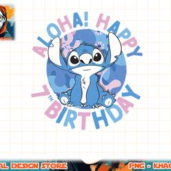 disney lilo & stitch aloha happy 7th birthday png