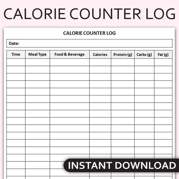 Printable Calorie Counter Log, Daily Food Intake Tracker, Nu | Inspire Uplift printable-calorie-counter-log-daily-food-intake-tracker-nu-inspire-uplift