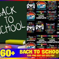 60 back to school png bundle, first school day bundle png, school png file for sublimation