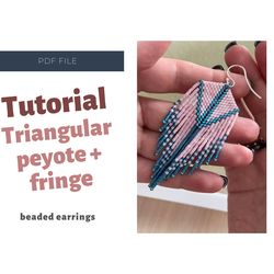 Tutorial beaded fringe earrings, triangular peyote, DIY seed bead earrings - Easy beading - tutorial step by step, how t