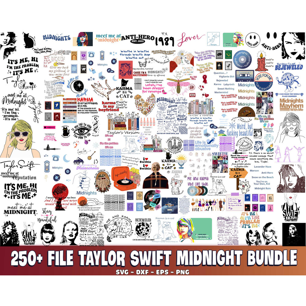 250+ file Taylor Swift Midnight bundle SVG .jpg