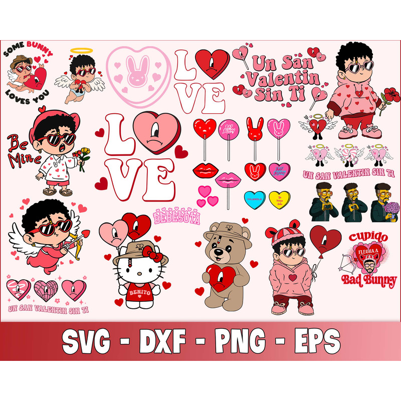 270+ file Bad Bunny valentine bundle SVG , Bad Bunny valentine kingbundlesvg 3.jpg