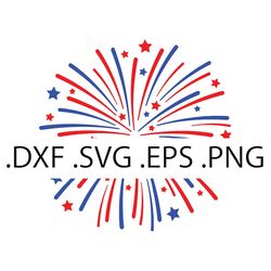 red white blue firework- 4th of july - digital download